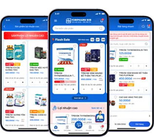 Giao diện ứng dụng nhà thuốc và đối tác